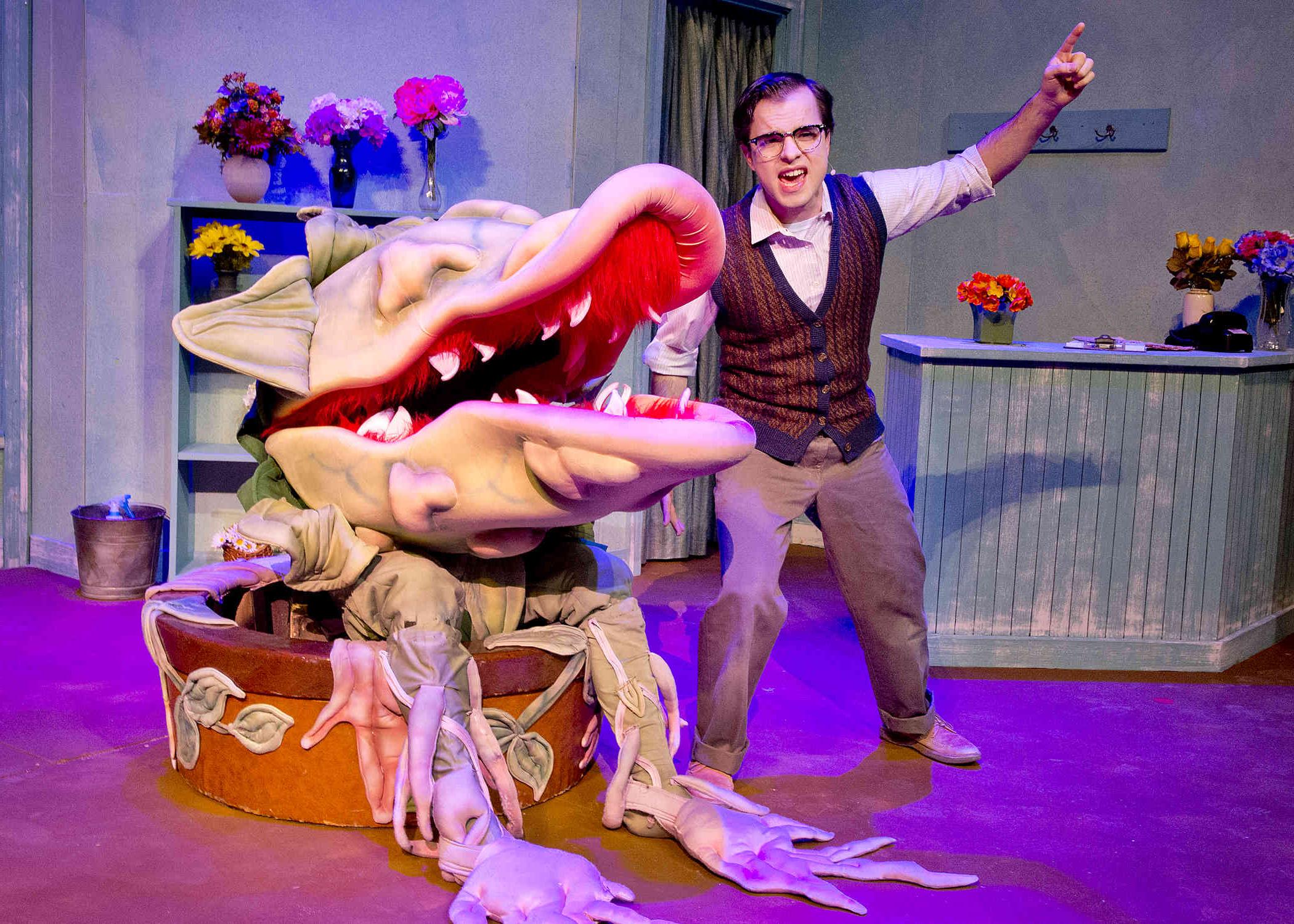 Mount Union student performing in the musical Little Shop of Horrors
